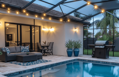 indoor pool with lanai cage